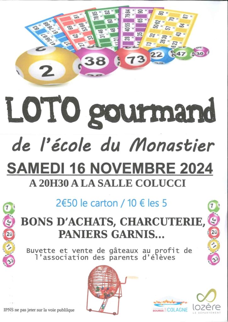 affiche loto ecole CE 16 NOV.